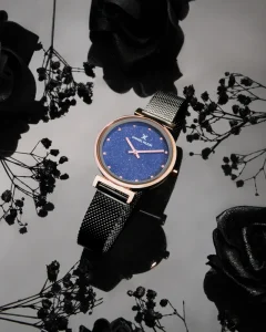 قیمت ساعت زنانه دنیل کلین بند حصیری مشکی صفحه آبی