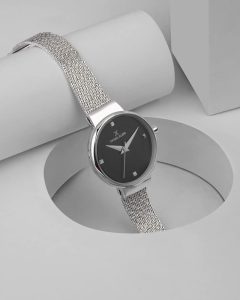 قیمت ساعت زنانه دنیل کلین بند حصیری استیل صفحه مشکی 